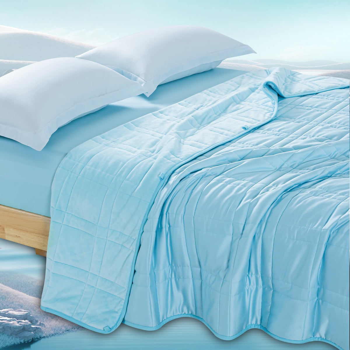 Reversible Weighted Blanket 48''x72'' 15lbs for Adults, Warm Short Plush and Cool Tencel Fabric Double-Sided Weighted Blanket for All Season Use - Carry Bag Included