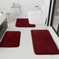 HUXMEYSON Bathroom Rugs Sets 3 Piece, Non-Slip & Quick Dry Bath Mat Set, Ultra Soft Velvet Bath Rugs for Bathroom, Toilet and Shower Floor, Grey