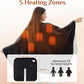 JOLLYVOGUE USB Heated Wearable Blanket Shawl, 55 x 60 Inch, Black