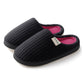 HUXMEYSON Slippers for Women, Warm Memory Foam Comfy House Slippers with Anti-Skid Rubber Sole for Indoor and Outdoor
