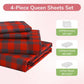 Jollyvogue Queen Size 4 Piece Sheet Set Soft Breathable Bed Sheet Set for Bedroom