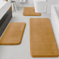 HUXMEYSON Bathroom Rugs Sets 3 Piece, Non-Slip & Quick Dry Bath Mat Set, Ultra Soft Velvet Bath Rugs for Bathroom, Toilet and Shower Floor, Grey