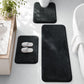 HUXMEYSON 3-Piece Memory Foam Bathroom Rug Set, Black