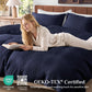 JOLLYVOGUE Waffle Wave Duvet Cover Set Queen Size, 3-Piece, Navy