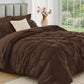 JOLLYVOGUE Twin Comforter Set 5 Pieces - Bed in a Bag Twin for All Season, Pintuck Bedding Comforter Sets with Comforter, Flat Sheet, Fitted Sheet and Pillowcases & Shams, Beige