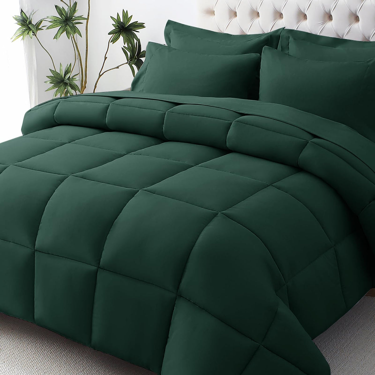 JOLLYVOGUE Twin Comforter Set, Ultra-Soft Bed in a Bag Twin Size 5 Pieces, Oeko-TEX Certified Bedding Set with Down Alternative Comforter, Sheets, Pillowcases & Shams, Dark & Light Grey