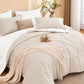 MUXHOMO Queen Comforter Set with Sheets Brown - 7 Pieces Bed in a Bag