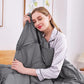 JOLLYVOGUE Comforter Set, Pintuck Dark Grey Bed in a Bag Comforter Set for Bedroom, Beddding Sets with Comforter, Sheets, Bed Skirt, Ruffled Shams & Pillowcases