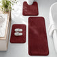 HUXMEYSON 3-Piece Memory Foam Bathroom Rug Set, Black
