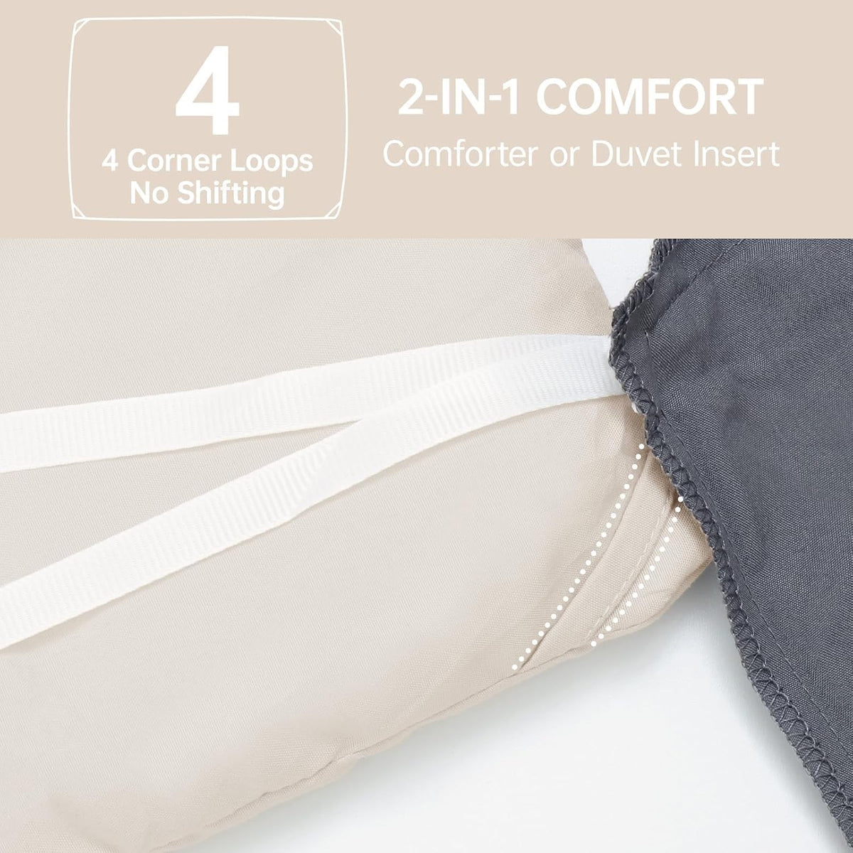 MUXHOMO Beige Twin/Twin XL Comforter Set, All Season Ultra Soft Down Alternative Bedding - 2 Piece Lightweight Bed Set Includes 1 Comforter (68"x88") and 1 Pillow Shams (20"x26")