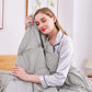 JOLLYVOGUE Gray Bed in a Bag Comforter Set for Bedroom, Pintuck Comforter Sets, Beddding Sets with Comforter, Sheets, Bed Skirt, Ruffled Shams & Pillowcases