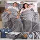 Reversible Weighted Blanket 48''x72'' 15lbs for Adults, Warm Short Plush and Cool Tencel Fabric Double-Sided Weighted Blanket for All Season Use - Carry Bag Included