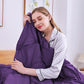 JOLLYVOGUE Comforter Set, Pintuck Purple Bed in a Bag Comforter Set for Bedroom, Bedding Comforter Sets with Comforter, Sheets, Bed Skirt, Ruffled Shams & Pillowcases