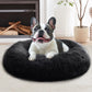 JOLLYVOGUE Small Dog Bed, Calming Dog Beds for Small Dogs & Indoor Cats - 20 Inches Donut Washable Cat Bed for Kittens & Puppies, Round Fluffy Plush Faux Fur Pet Beds(Smoke Grey)