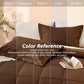 MUXHOMO Queen Comforter Set with Sheets Brown - 7 Pieces Bed in a Bag