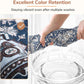OPPODREAM Soft Area Rugs 5x7, Persian-Inspired Washable Rug, Blue & Gold