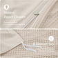 JOLLYVOGUE Waffle Wave Duvet Cover Set Queen Size, 3-Piece, Beige