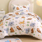 JOLLYVOGUE Kids Duvet Cover Set Twin/Twin XL, Pink Bowknot, 2-Piece