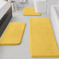 HUXMEYSON Bathroom Rugs Sets 3 Piece, Non-Slip & Quick Dry Bath Mat Set, Ultra Soft Velvet Bath Rugs for Bathroom, Toilet and Shower Floor, Grey