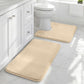 HUXMEYSON Bathroom Rugs Sets 3 Piece, Non-Slip & Quick Dry Bath Mat Set, Ultra Soft Velvet Bath Rugs for Bathroom, Toilet and Shower Floor, Grey