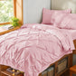 Sasttie Twin Comforter Set, 5-Piece Bed in a Bag, Pintuck Bedding Sets for All Season, Includes Comforter, Flat Sheet, Fitted Sheet, Pillowcase and Pillowsham, Baby Pink