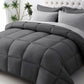 JOLLYVOGUE Twin Comforter Set, Ultra-Soft Bed in a Bag Twin Size 5 Pieces, Oeko-TEX Certified Bedding Set with Down Alternative Comforter, Sheets, Pillowcases & Shams, Dark & Light Grey