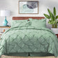 JOLLYVOGUE Comforter Set, Green Bed in a Bag Comforter Set for Bedroom, Bedding Comforter Sets with Comforter, Sheets, Bed Skirt, Ruffled Shams & Pillowcases