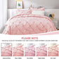 JOLLYVOGUE Comforter Set, Pink/Ivory Bed in a Bag Comforter Set for Bedroom, Bedding Comforter Sets with Comforter, Sheets, Bed Skirt, Ruffled Shams & Pillowcases