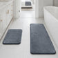 HUXMEYSON Bathroom Rugs Sets 3 Piece, Non-Slip & Quick Dry Bath Mat Set, Ultra Soft Velvet Bath Rugs for Bathroom, Toilet and Shower Floor, Grey