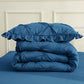 JOLLYVOGUE Comforter Set, Pintuck Teal Bed in a Bag Comforter Set for Bedroom, Bedding Comforter Sets with Comforter, Sheets, Bed Skirt, Ruffled Shams & Pillowcases