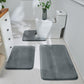 HUXMEYSON 3-Piece Memory Foam Bathroom Rug Set, Black