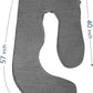 Sasttie Cooling Pregnancy Pillow Cover for 57-inch Maternity Pillow, Gray