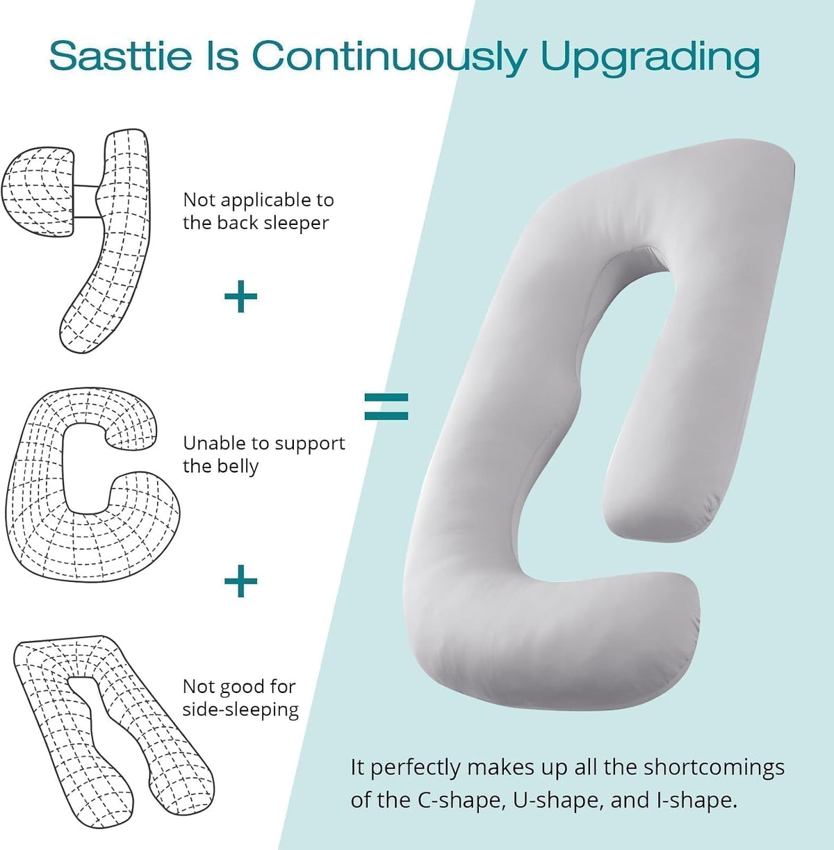 Sasttie Cooling Pregnancy Pillows for Sleeping, 57'' Full Body Pillow