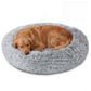 JOLLYVOGUE Small Dog Bed, Calming Dog Beds for Small Dogs & Indoor Cats - 20 Inches Donut Washable Cat Bed for Kittens & Puppies, Round Fluffy Plush Faux Fur Pet Beds(Smoke Grey)