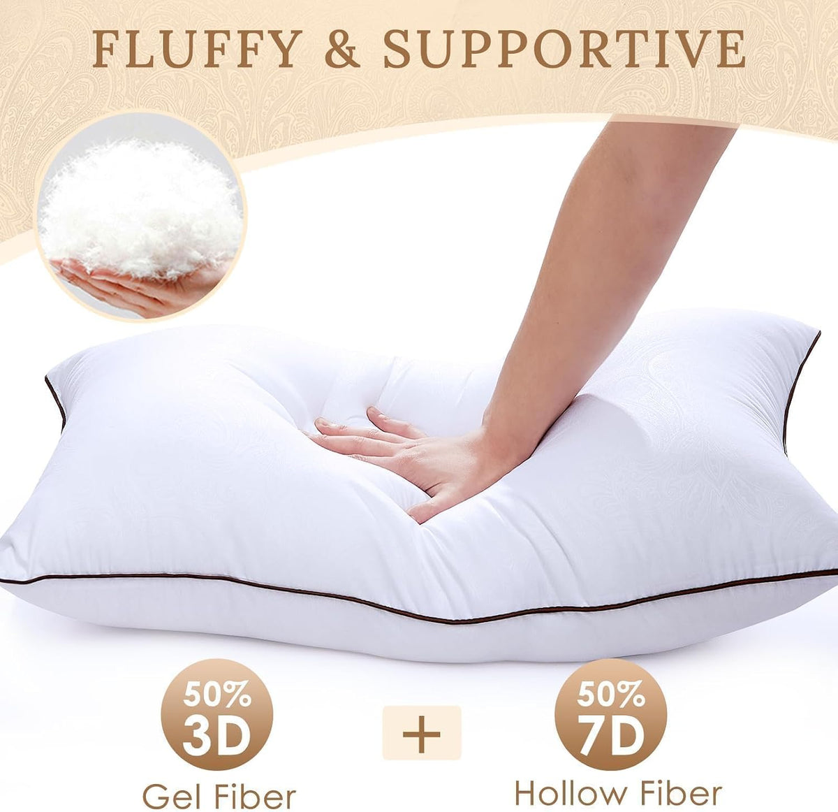 HUXMEYSON Pillows Standard Size Set of 4, Down Alternative Fill