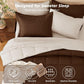 MUXHOMO Queen Comforter Set with Sheets Brown - 7 Pieces Bed in a Bag