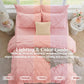 JOLLYVOGUE Queen Comforter Set 7 Pieces - Bed in a Bag Queen for All Season, Pintuck Bedding Comforter Sets with Comforter, Flat Sheet, Fitted Sheet and Pillowcases & Shams, Pink