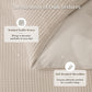 JOLLYVOGUE Waffle Wave Duvet Cover Set Queen Size, 3-Piece, Beige