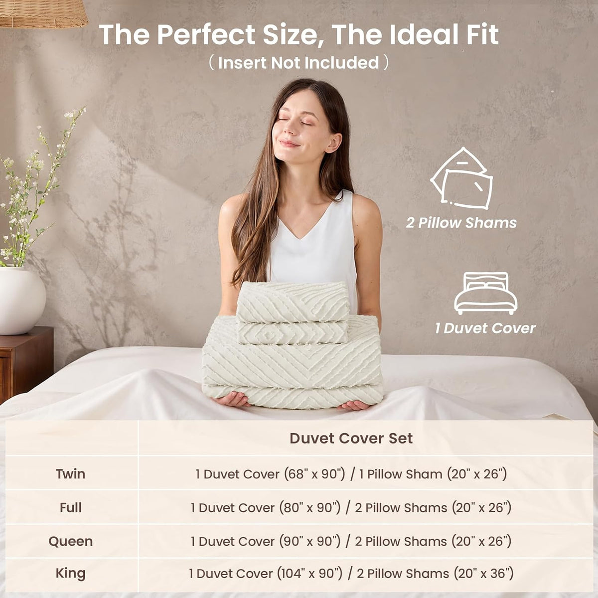 JOLLYVOGUE Twin/Twin XL Duvet Cover, 2-Piece, Soft Pre-Washed Microfiber