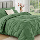 JOLLYVOGUE Twin Comforter Set 5 Pieces - Bed in a Bag Twin for All Season, Pintuck Bedding Comforter Sets with Comforter, Flat Sheet, Fitted Sheet and Pillowcases & Shams, Beige