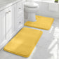 HUXMEYSON Bathroom Rugs Sets 3 Piece, Non-Slip & Quick Dry Bath Mat Set, Ultra Soft Velvet Bath Rugs for Bathroom, Toilet and Shower Floor, Grey
