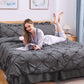 JOLLYVOGUE Comforter Set, Pintuck Dark Grey Bed in a Bag Comforter Set for Bedroom, Beddding Sets with Comforter, Sheets, Bed Skirt, Ruffled Shams & Pillowcases