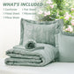 MUXHOMO Sage Green TwinXL Comforter Set, Elegant Floral Print Bed in a Bag 5 Pieces, Ultra Soft & Breathable Reversible Botanical Pattern Bedding Set with Comforter, Sheets, Pillowcase, and Sham
