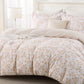 JOLLYVOGUE Floral Duvet Cover Full, 3Pcs Reversible Beige Duvet Cover Set
