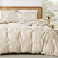 MUXHOMO Duvet Cover Twin/Twin XL Size, 2-Piece Beige Leaves Bedding Set