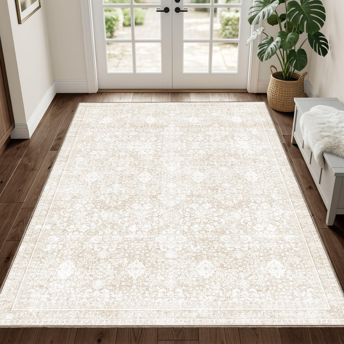 Sasttie 8x10 Area Rugs, Ultra-Soft Washable Rug for Living Room, Beige