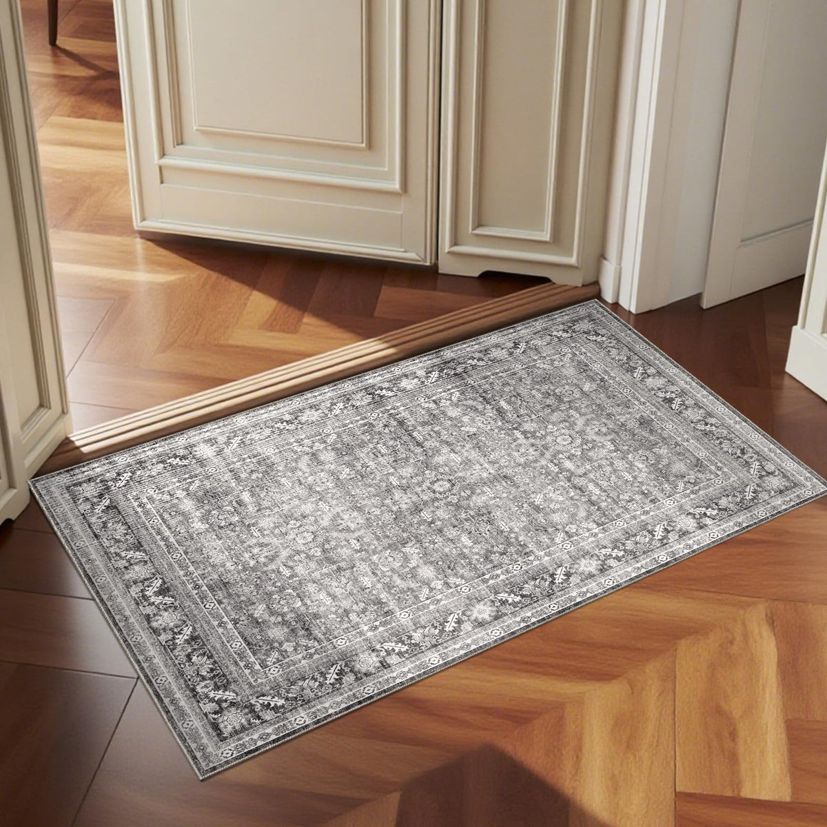 OPPODREAM Vintage Blue Area Rugs 5x7, Washable Rug for Living Room