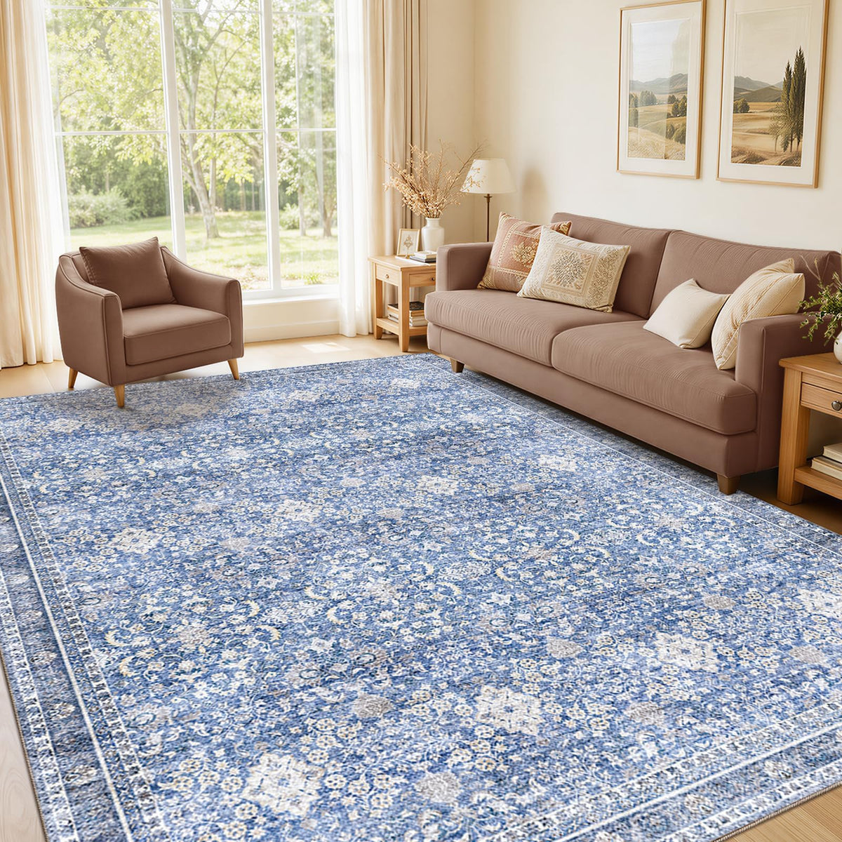 Sasttie 8x10 Area Rugs, Ultra-Soft Washable Rug for Living Room, Beige