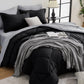 HEVUMYI 7-Piece Queen Comforter Set, Dark Grey Bed in a Bag