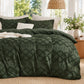Boho Duvet Cover Set Queen Size, Tufted Embroidery Bedding, 3 PCS, Beige